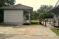 Sopchoppy Depot Museum - parking with ramp to restroom and museum entrance 